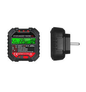 HT107 GFCI Outlet Tester with Voltage Display 90-250V Socket Tester for Electric Maintenance Office Sockets Power Strips Wall Sockets Testing in School Laboratory