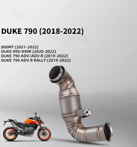 Slip On Motorcycle Exhaust Middle Link Pipe Stainless Steel Heat Resistant Finish Replacement For DUKE 790 2018-2022