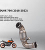 Slip On Motorcycle Exhaust Middle Link Pipe Stainless Steel Heat Resistant Finish Replacement For DUKE 790 2018-2022