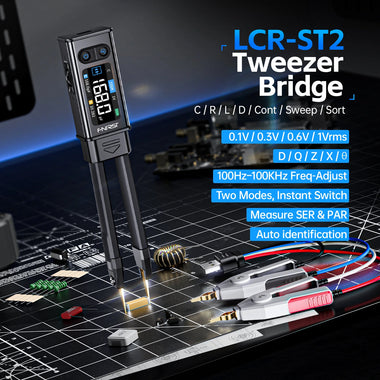 FNIRSI LCR-ST2 2-in-1 Digital Tweezer Bridge LCR ESR Meter SMD Test Kelvin Clip Electronic Component Multifunctional Tester Tool
