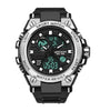 SANDA Men's Sport Dual Display Watch Outdoor Waterproof Luminous Date Week Multifunctional Digital Wristwatch