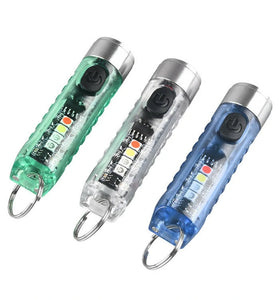 SST20 400LM Portable Mini Outdoor Key Chain Flashlight with Multi-light Source Side Light TYPE-C Rechargeable Multi-functional Mini LED Torch
