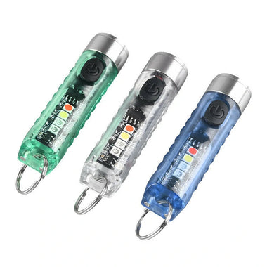 SST20 400LM Portable Mini Outdoor Key Chain Flashlight with Multi-light Source Side Light TYPE-C Rechargeable Multi-functional Mini LED Torch