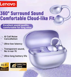Lenovo EA410 TWS Earclips Headset Wireless bluetooth Earphone Super Dual-core Sound 360 Panoramic Surround Sound AI Call Noise Cancelling 24H Playback C-Type Open-ear Earphones