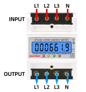 SINOTIMER DTS6619 New Model 100A LCD Digital Display with Backlight Power Meter in Energy Meters Smart Electric Meter 3 Phase Kwh Meter