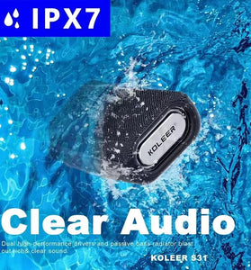 KOLEER S31 IPX7 Waterproof Speaker Wireless bluetooth Speaker Dual Drivers 360 Surround Sounnd 1200mAh TWS Pairing Outdoors Portable Speakers