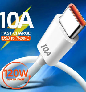 10A 120W USB-A to Type-C Cable Fast Charging Data Transmission Tinned Copper Core Line 1M/2M Long for iPhone 15 15 Plus for Huawei Pura70 Ultra for Honor V40 for Xiaomi Civi4 Pro