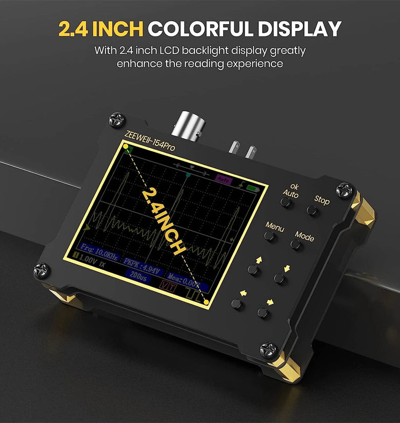 ZEEWEII DSO154Pro Mini Handheld Digital Oscilloscope 154pro 40MSa/s Sampling Rate 18MHz Bandwidth PWM Signal Generator LCD Display