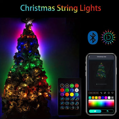 RSH 10m 100LED Smart LED String Lights Music Sync APP/Remote Control IP65 Waterproof for Christmas Tree Decor Holiday Decoration