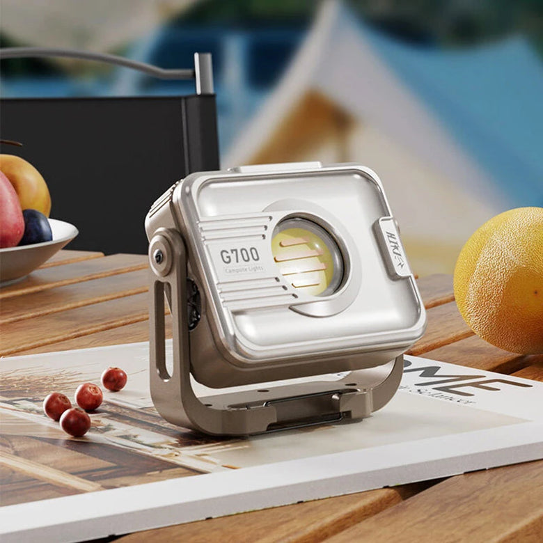 G700 LED Portable Lantern Built-in 6000mAh Battery USB Rechargeable Flashlight with Dual Light Source Floodlight LED Torch Outdoor Camping Lamp Maintenance Work Light