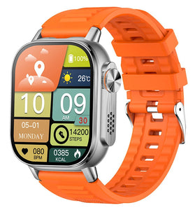 V5 2.01-inch HD Screen 1000mAh Massive Battery LED Flashlight Compass Voice Assistant bluetooth Call Heart Rate Blood Oxygen Monitor Sleep Monitoring Breathing Exercise SOS Multi-sport Modes IP68 Waterproof Smart Watch