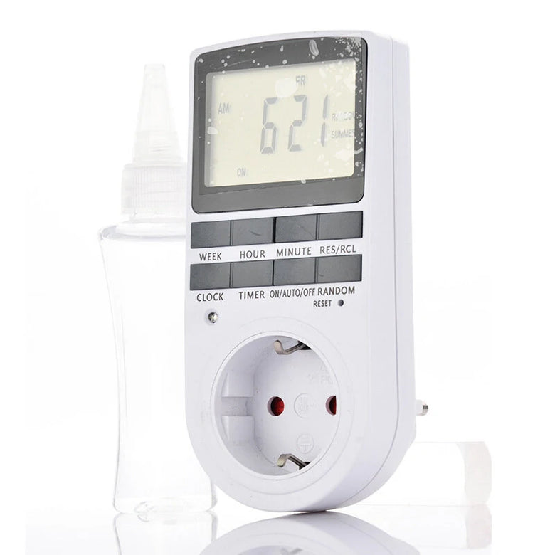 EU Plug Digital Timer Switch Large Screen 230V AC 16A Plug-in Electronic Kitchen Timer Socket Switch