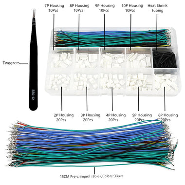 GH125MM Connector Housing Kit Pre Crimped 28AWG Silicone Wire Multicolor Cable Heat Shrink Tubing Electrical Wiring Accessories Electronics Assembly Prototyping