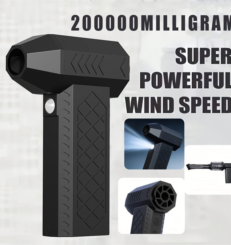 AJ-C1 2-in-1 Cordless Blower Vacuum and Air Duster 4000mAh Brushless Motor Rechargeable Turbo Fan Adjustable Speed for PC Keyboard Car Home Garden Camping