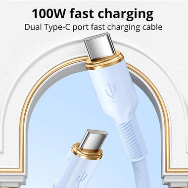 100W Type-C to Type-C Fast Charging Cable 6A Super Charge Silicone USB-C Data Cable for Android Phones 1m 2m