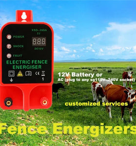 10km Farm Electric Poultry Equipments Portable Power Solar Panel Electric Fence Energizer Metal Garden Fence Fence Accessories