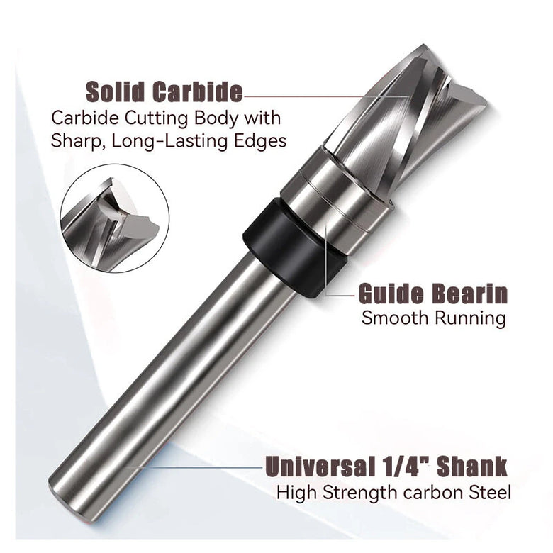 1Pcs 3-Flute Down Cut Router Bit 1/4