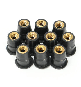 10pcs M5 5mm Metric Rubber Well Nuts Windscreedn Motorcycle Wind Shield Fairing Cowl