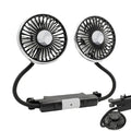 Dual Head Car Clip Fan With LED Light 360 Rotatable Car Cooler Fan Low Noise Cooling Fans Type C Car Electrical Fan