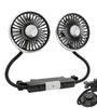 Dual Head Car Clip Fan With LED Light 360 Rotatable Car Cooler Fan Low Noise Cooling Fans Type C Car Electrical Fan