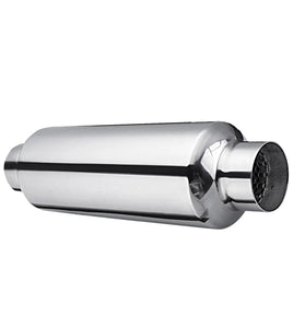 Universal Turbine Exhaust Muffler Resonator 304 Stainless Steel 2.5 Inch Inlet 2.5 Inch Outlet