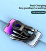 5A 120W USB-A to Type-C/iP/Micro USB Cable Fast Charging Data Transmission Copper Core Line 1.2M/2M Long for iPhone 15 14 13 Pro for Huawei Nova Flip for Xiaomi Civi 4 Pro