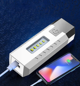 2*LED+5*COB Three Light Sources Flashlight 18650 USB Rechargeable Portable Waterproof  Led Torch With Power Bank Function