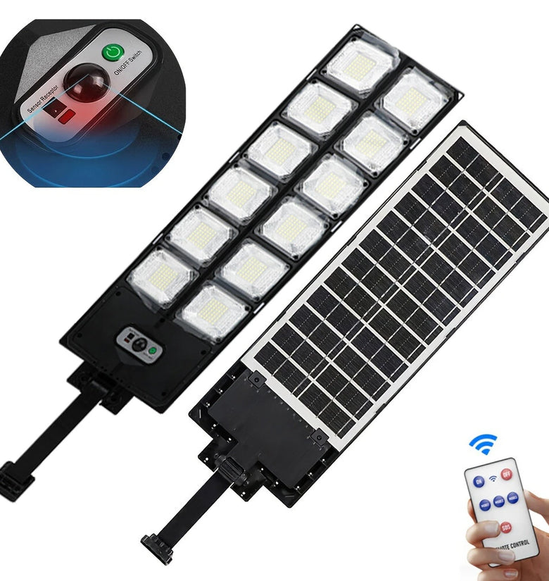 504LED Motion Sensor Solar Street Light Outdoor Home Garden Light Super Bright Waterproof Remote Control Human Body Induction 3 Lighting Mode