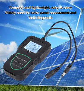 SUNI Solar Energy Tester MPPT Power Analyzer 48V Portable Lightweight PC Material Solar Panel Performance Diagnostic Voltage Current Measurement Clear LCD Display