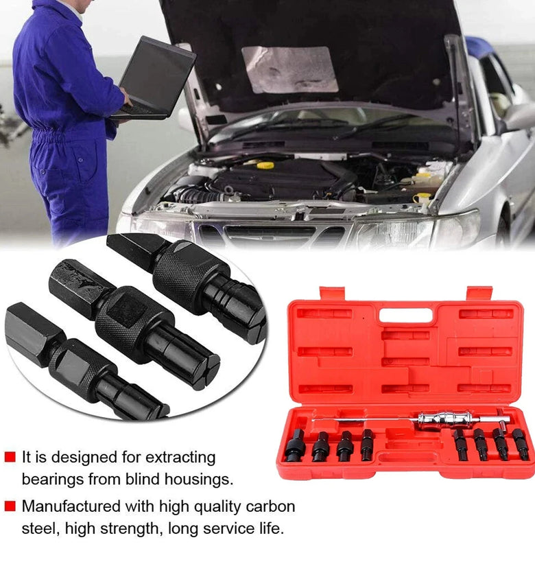 9pc Blind Hole Inner Bearing Puller Set Universal Remover Slide Hammer Internal Kit 8-32mm Auto Repair Tools