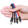 Baseus 3-in-1/4-in-1 3.5A USB-A to iP/Micro/Type-C Cable Fast Charging Data Transmission Copper Core Line 0.3M/1.2M Long for iPhone 13 14 14Pro 14Pro Max for Huawei Mate50 for Samsung Galaxy S23 for Oppo Reno9 for Redmi K60