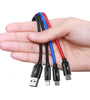 Baseus 3-in-1/4-in-1 3.5A USB-A to iP/Micro/Type-C Cable Fast Charging Data Transmission Copper Core Line 0.3M/1.2M Long for iPhone 13 14 14Pro 14Pro Max for Huawei Mate50 for Samsung Galaxy S23 for Oppo Reno9 for Redmi K60