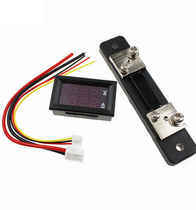 5pcs 0.56 Inch Blue Red Dual LED Display Mini Digital Voltmeter Ammeter DC 100V 100A Panel Amp Volt Voltage Current Meter Tester