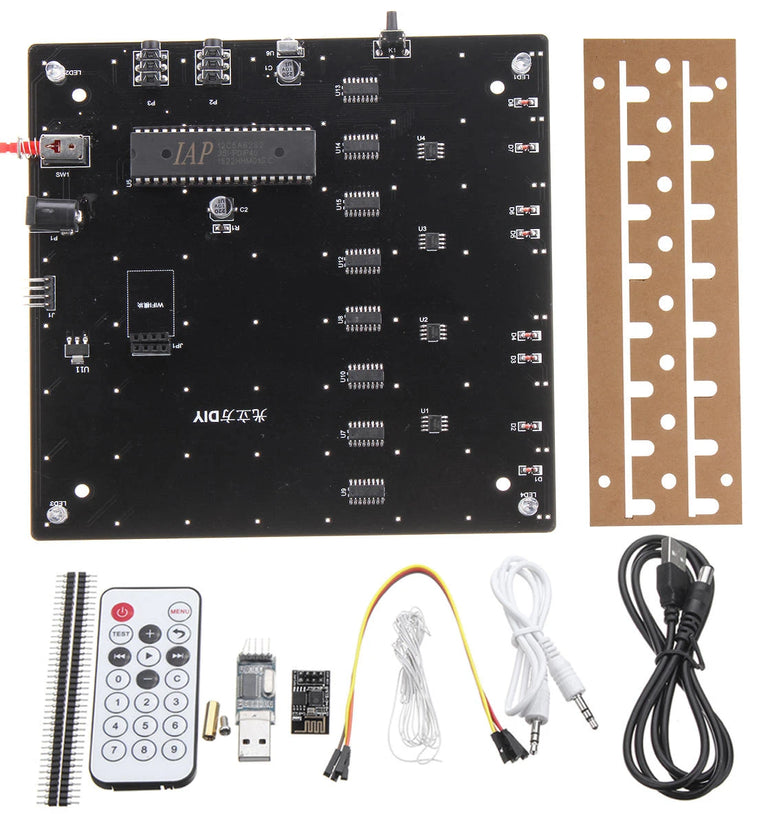 3D Light Cube Kit 8x8x8 Blue LED Music Spectrum DIY Electronic Kit APP Control