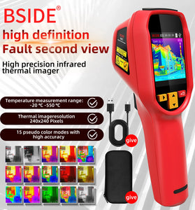 HX1 240x240 Pixels Infrared Thermal Imager 2.4-inch TFT LCD Screen IP54 -20C-550C 25Hz Thermal imager frame rate 15 pseudo color modes with high accuracy USB charging
