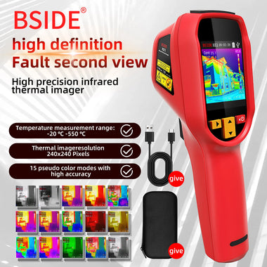 HX1 240x240 Pixels Infrared Thermal Imager 2.4-inch TFT LCD Screen IP54 -20C-550C 25Hz Thermal imager frame rate 15 pseudo color modes with high accuracy USB charging