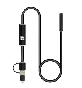 5.5MM Lens 3-In-1 Smartphone Endoscope Camera 480P Soft Wire IP67 Waterproof For Car Maintenance And Industrial Sewer Inspection