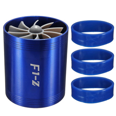 Universal Car Double Turbine Turbo Air Intake Gas Fuel Saver Fan Turbocharger