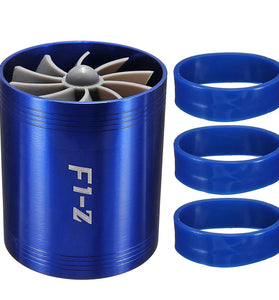 Universal Car Double Turbine Turbo Air Intake Gas Fuel Saver Fan Turbocharger