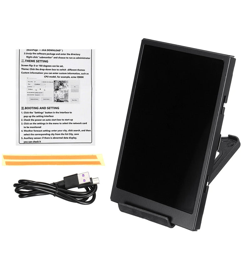 3.5 Inch IPS TYPE-C Secondary Screen CPU GPU RAM HDD Monitoring USB Display Freely AIDA64 for Mini ITX Case Support Raspberry Pi With RGB Breathing Light