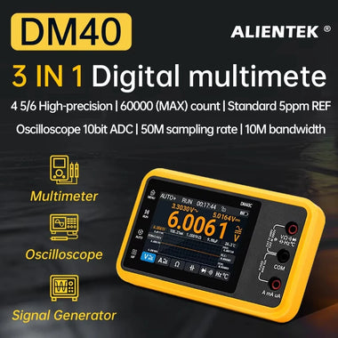 DM40 3 in 1 Digital Multimeter 60000 Count Oscilloscope Signal Generator Touch Screen High Precision