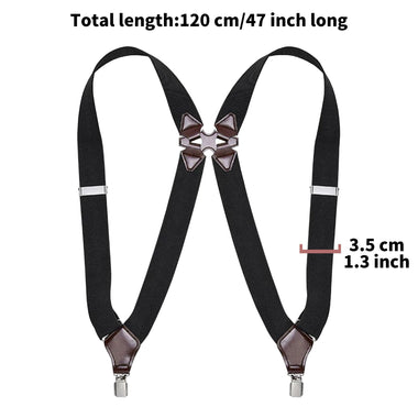 Stylish Elastic Formal Men's Suspenders with Side Clips Adjustable Length Back Braces Trouser Strap Belt for Daily Wear Casual Outfits Vacations Work