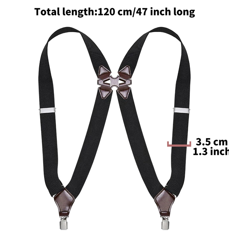 Stylish Elastic Formal Men's Suspenders with Side Clips Adjustable Length Back Braces Trouser Strap Belt for Daily Wear Casual Outfits Vacations Work