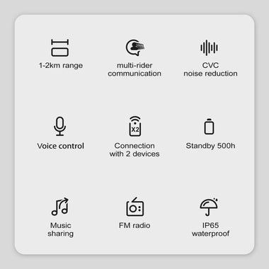 Sharkpro 2000M 8 Rider Motorcycle Helmet Intercom bluetooth 5.1 Headset Cycling Helmet Qualcom Solution With Music Distribution FM IP65 Waterproof