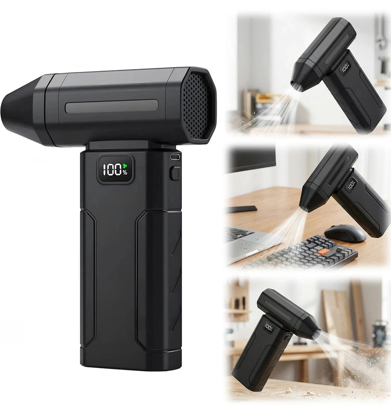 X8 Mini Turbo Fan 100000RPM 5-Speed Handheld Portable Air Blower Rechargeable 6000mAh Type-C Fast Charging Industrial Cleaning Snow Removal LED Light