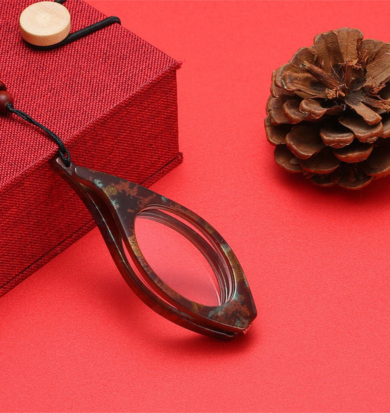 1Pcs Mini Folding Neck Hanging Reading Glasses Portable Lanyard Necklace Comfortable Anti-blue Light Presbyopia Glasses