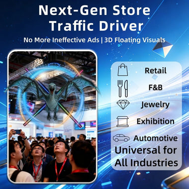 P60 Smart 3D Hologram Fan Display 60cm LED Projector 4K Naked-Eye Floating Advertising Screen Rotating HD Visual Display for Store Shop Exhibition Marketing