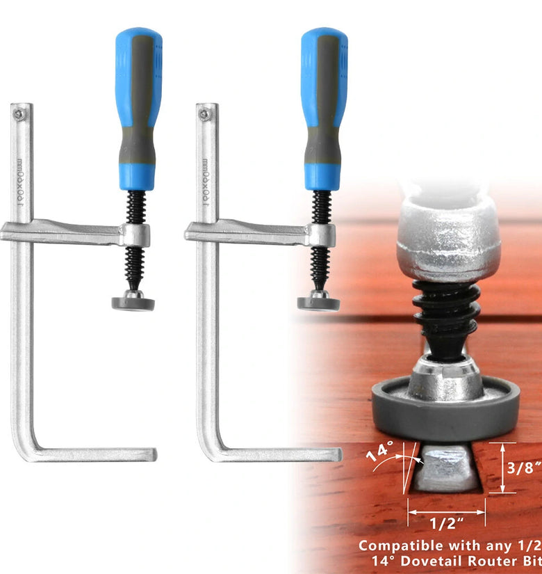 160x60mm Heavy Duty Dovetail Clamp with Soft-Grip Handle Woodworking Clamping Tool for Joinery Work