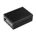 Aluminum Stripe Grooved Case For Raspberry Pi 5 Built-In Cooling Fan and Heatsink Pillars