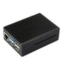 Aluminum Stripe Grooved Case For Raspberry Pi 5 Built-In Cooling Fan and Heatsink Pillars
